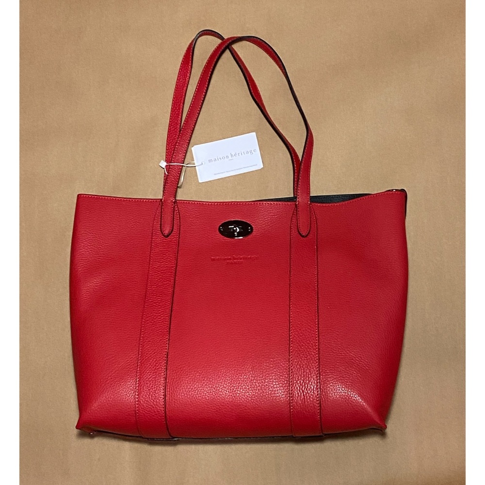 Maison Heritage Elis Red Tote bag with detachable pouch